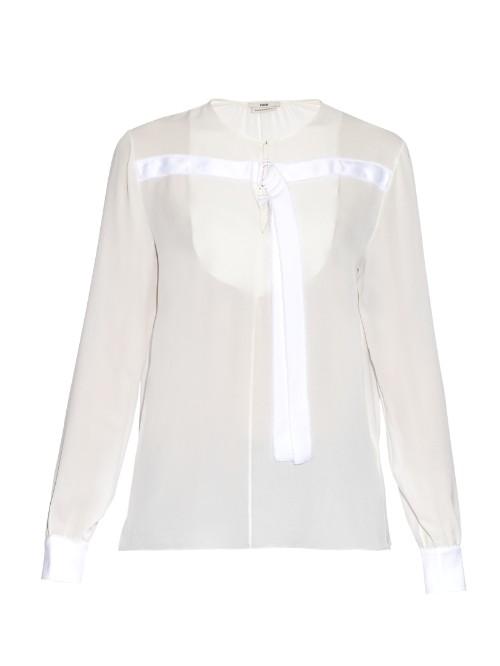 Edun Long-sleeved Silk-chiffon Blouse