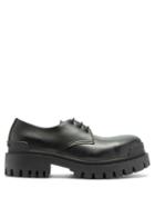 Matchesfashion.com Balenciaga - Strike Tread-sole Leather Derby Shoes - Mens - Black