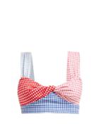 Matchesfashion.com Marysia - Sagaponack Gingham Twist Front Bikini Top - Womens - Multi