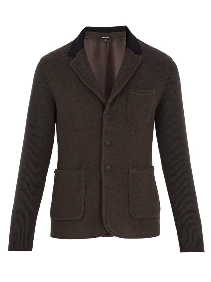 Giorgio Armani Patch-pocket Wool-blend Blazer