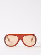Port Tanger - X Vanessa Reid Kuky Aviator Sunglasses - Womens - Burgundy Multi