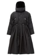 Alexander Mcqueen - Draped Quilted Shell Hooded Coat - Womens - Black