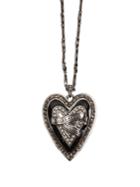 Alexander Mcqueen Heart Locket Embellished Pendant Necklace