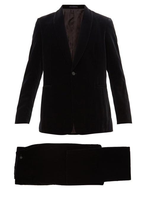 Matchesfashion.com The Row - Alec Single Breasted Cotton Velvet Tuxedo Suit - Mens - Black