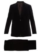 Matchesfashion.com The Row - Alec Single Breasted Cotton Velvet Tuxedo Suit - Mens - Black