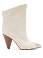 Matchesfashion.com Isabel Marant - Lapee Metallic-toecap Leather Ankle Boots - Womens - White