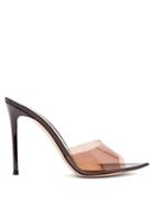 Matchesfashion.com Gianvito Rossi - Elle 105 Patent Leather Mules - Womens - Black Nude