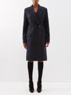 Erdem - Cheryl Floral-embroidered Wool-blend Coat - Womens - Black