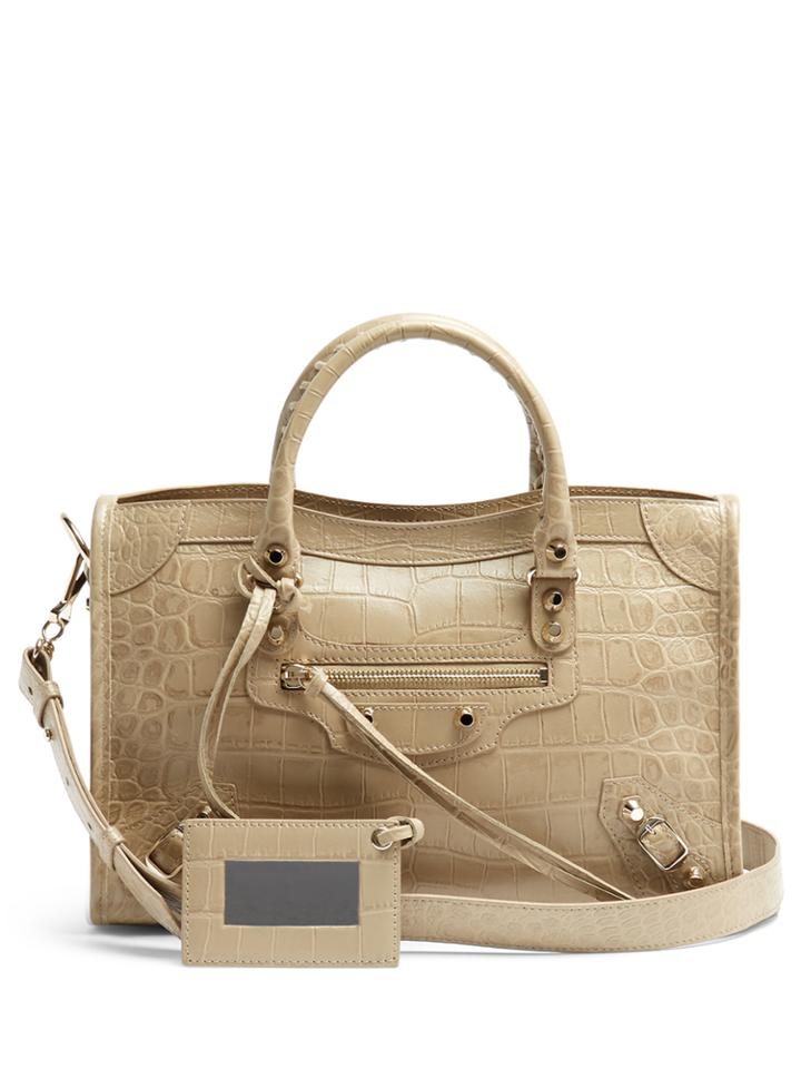 Balenciaga Classic City Small Crocodile-effect Leather Bag