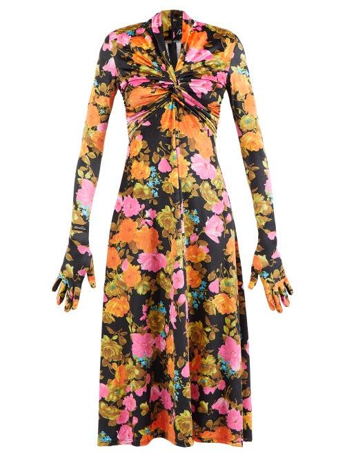 Richard Quinn - Primrose High-neck Floral-print Jersey Dress - Womens - Multi