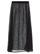 Le Kasha - Sanafir Organic Linen-gauze Skirt - Womens - Black