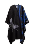 Matchesfashion.com Msgm - Oversized Wool Blend Cape - Womens - Black Multi