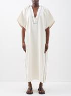 Albus Lumen - Striped Cotton Kaftan - Womens - Cream