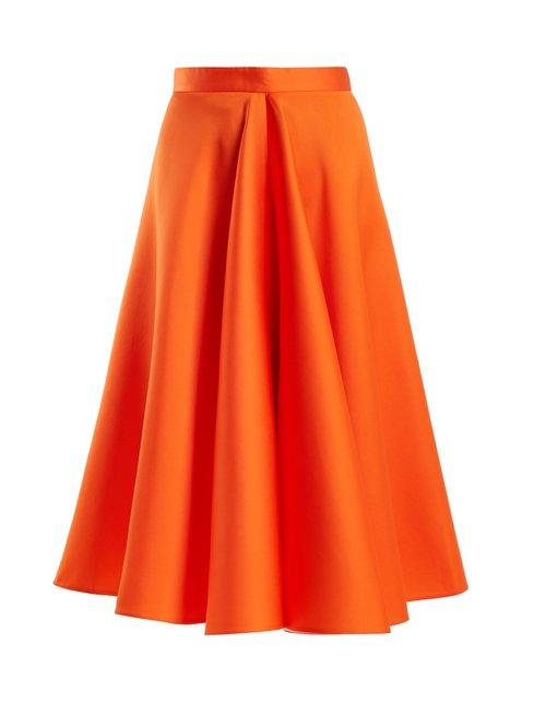 Matchesfashion.com Maison Rabih Kayrouz - High Waisted Satin Full Skirt - Womens - Orange