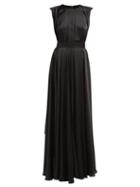 Matchesfashion.com Maison Rabih Kayrouz - Panelled Pleated Satin Gown - Womens - Black