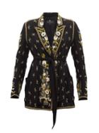 Ladies Rtw Etro - Stockton Single-breasted Embroidered Silk Jacket - Womens - Black Print