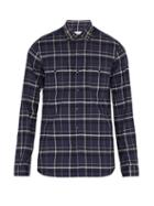 Matchesfashion.com Valentino - Checked Cotton And Wool Blend Shirt - Mens - Blue