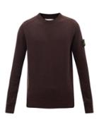 Stone Island - Logo-patch Wool-blend Sweater - Mens - Brown