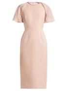Matchesfashion.com Roksanda - Cierra Contrast Panel Crepe Dress - Womens - Light Pink