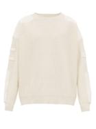 Matchesfashion.com Amiri - Appliqu Patch Wool Blend Sweater - Mens - White / Ivory