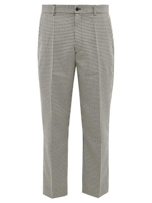 Matchesfashion.com Hope - Cut Cropped Houndstooth Trousers - Mens - Black Multi