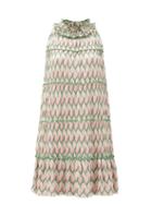 Matchesfashion.com Missoni - Chevron-stripe Lace-knitted Mini Dress - Womens - Pink
