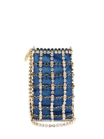 Matchesfashion.com Rosantica - Greta Crystal And Satin Cross-body Pouch - Womens - Beige Multi
