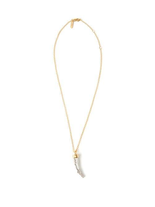 Matchesfashion.com Chlo - Crystal-embellished Tooth Necklace - Womens - Silver