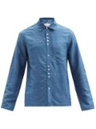 Matchesfashion.com Harago - Chest-pocket Silk Shirt - Mens - Indigo