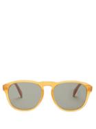 Mens Eyewear Celine Eyewear - Round Acetate Sunglasses - Mens - Dark Yellow