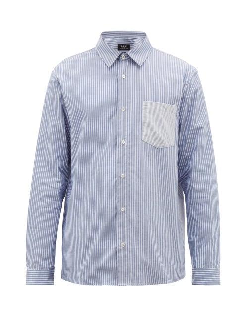 Matchesfashion.com A.p.c. - Marine Striped Cotton Shirt - Mens - Blue