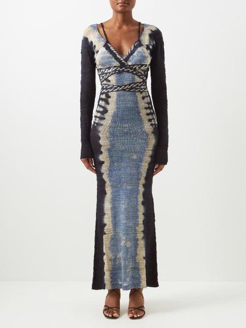 Altuzarra - Philomena Tie-dye Silk Sweater Dress - Womens - Blue Multi