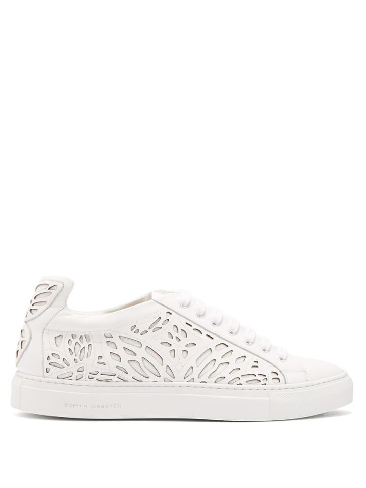 Sophia Webster Liara Butterfly-wing Leather Trainers