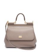 Matchesfashion.com Dolce & Gabbana - Sicily Medium Dauphine Leather Bag - Womens - Light Grey