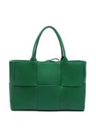 Matchesfashion.com Bottega Veneta - The Arco Intrecciato-leather Tote Bag - Womens - Green