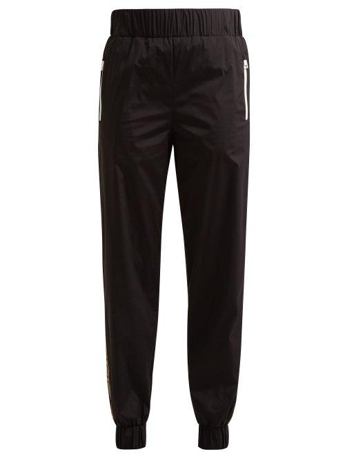 Matchesfashion.com Fendi - Logo Trim Track Pants - Womens - Black Multi