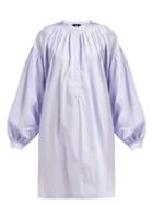 Matchesfashion.com Su Paris - Maya Balloon Sleeved Cotton Kaftan - Womens - Light Blue