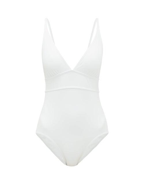 Matchesfashion.com Eres - Larcin Plunge Neckline Swimsuit - Womens - White