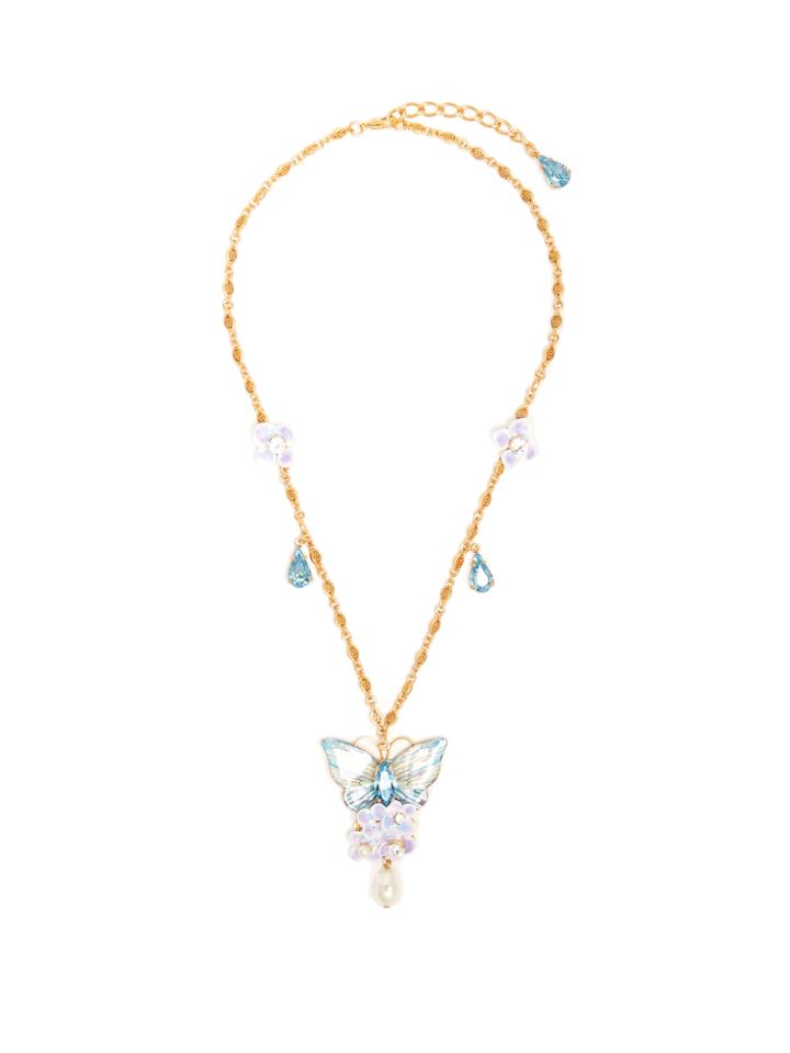 Dolce & Gabbana Hydrangea And Butterfly-embellished Necklace