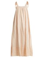 Matchesfashion.com Loup Charmant - Bastille Square Neck Striped Cotton Dress - Womens - Orange Stripe