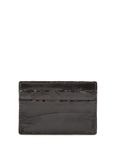 Matchesfashion.com Marc Marmel - Logo Debossed Cracked Leather Cardholder - Mens - Black