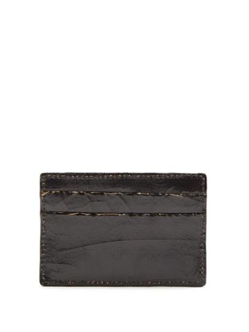 Matchesfashion.com Marc Marmel - Logo Debossed Cracked Leather Cardholder - Mens - Black