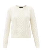 Matchesfashion.com Nili Lotan - Jodelle Cable-knit Cashmere Sweater - Womens - Ivory