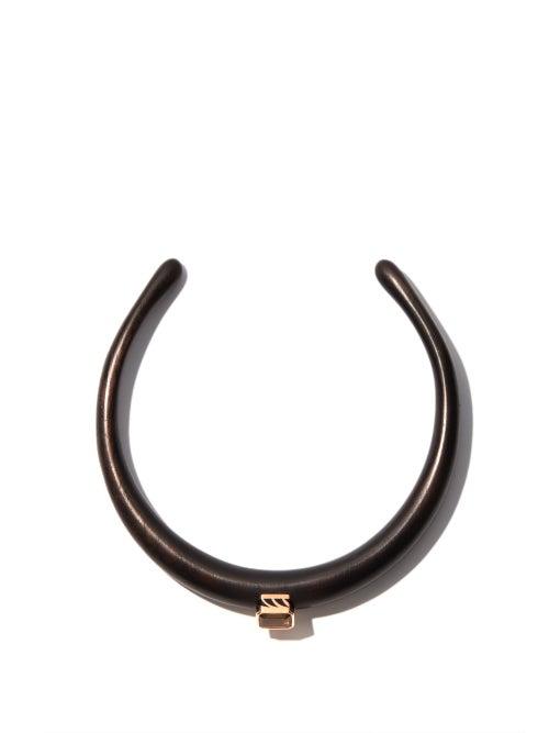 Matchesfashion.com Dezso - Citrine, Ebony-wood & 18kt Gold Choker - Womens - Brown