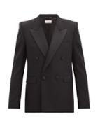Matchesfashion.com Saint Laurent - Double-breasted Satin-lapel Wool Tuxedo Jacket - Mens - Black