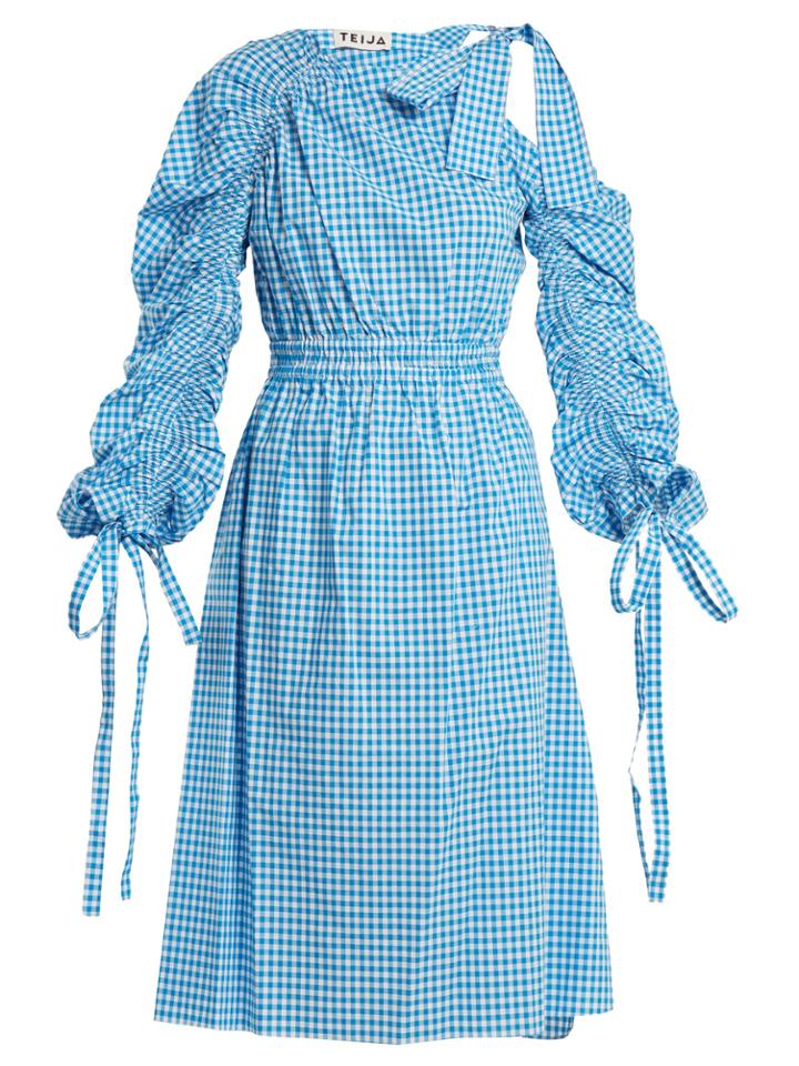 Teija Asymmetric Cotton-gingham Dress