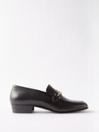 Saint Laurent - Universal Chain-embellished Leather Loafers - Mens - Black