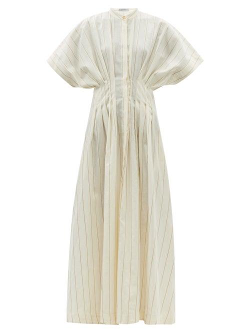 Ladies Rtw Palmer//harding - Courageous Hearts Striped Cotton-blend Maxi Dress - Womens - Ivory Multi