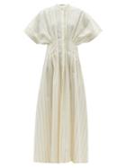 Ladies Rtw Palmer//harding - Courageous Hearts Striped Cotton-blend Maxi Dress - Womens - Ivory Multi