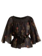 Matchesfashion.com Zandra Rhodes - Archive Ii The 1967 Lipstick Blouse - Womens - Black Print
